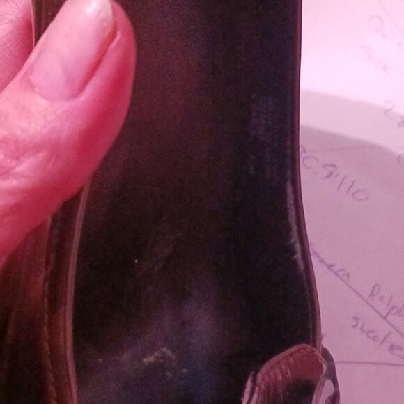 Franco Sarto Gable patent leather brown metallic heeled loafers. Size 8M - Picture 7 of 7